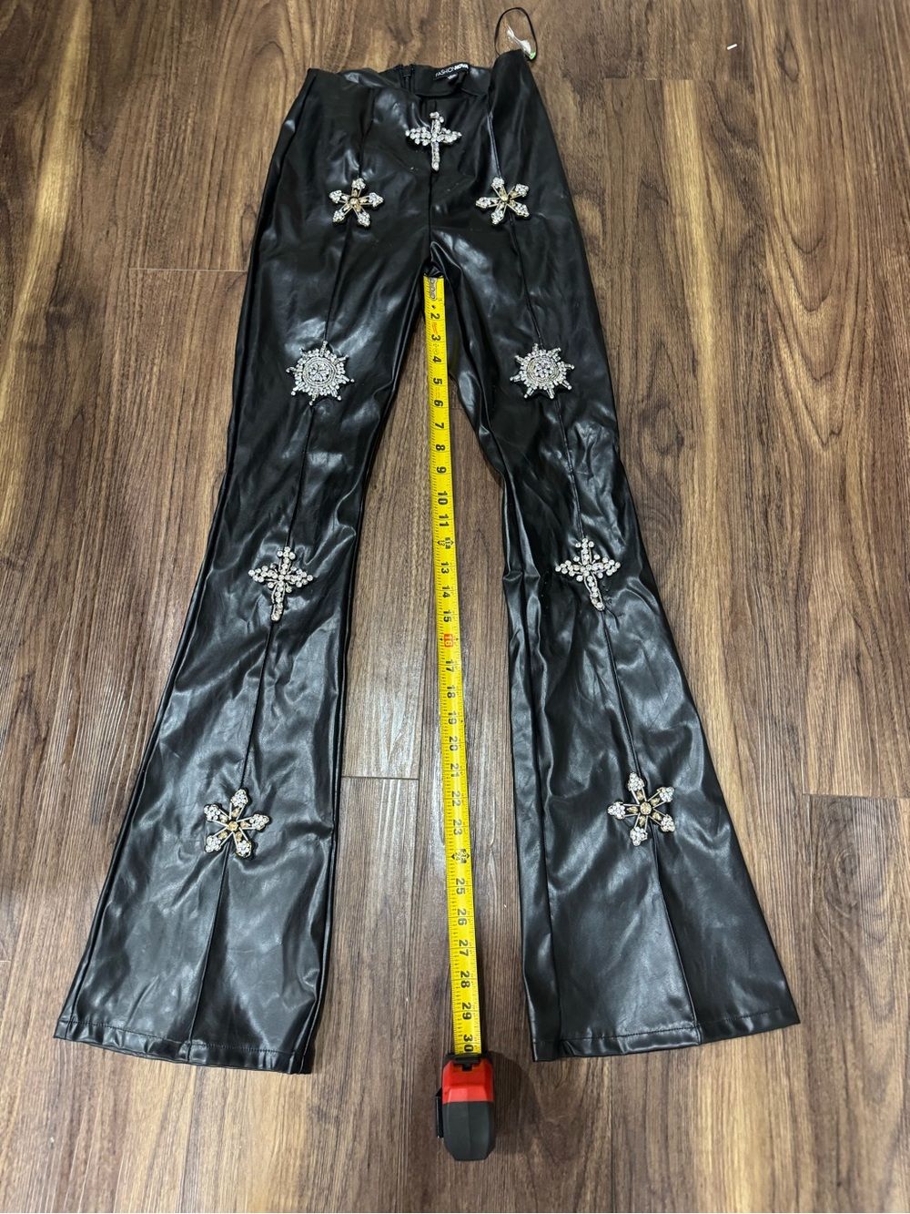 Black Fashion Nova Embellished Flared Pants